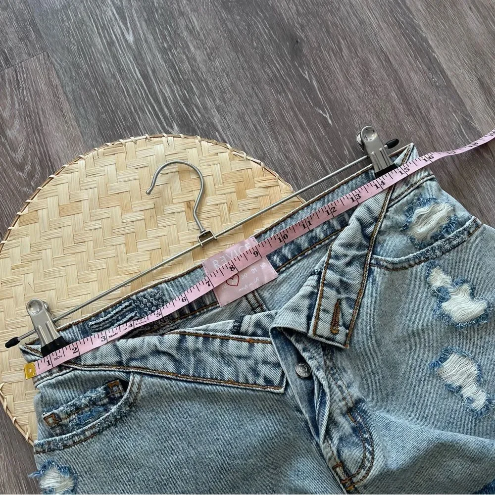 Nwt revice denim melrose shorts cut off fold over‎ button fly women’s size 29 - Picture 5 of 9